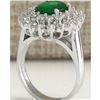 Image 3 : 2.75 CTW Natural Emerald And Diamond Ring 18K Solid White Gold