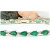 Image 1 : 9.02 CTW Natural Emerald 14K Solid Yellow Gold Diamond Bracelet