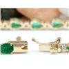 Image 2 : 9.02 CTW Natural Emerald 14K Solid Yellow Gold Diamond Bracelet