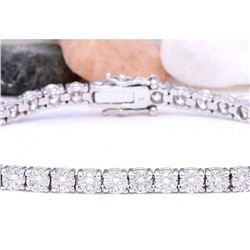 1.50 CTW Natural Diamond 18K Solid White Gold Bracelet