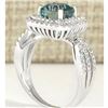 Image 3 : 5.46 CTW Natural Blue Zircon And Diamond Ring 14k Solid White Gold