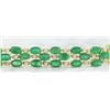 Image 3 : 22.88 CTW Emerald 18K Yellow Gold Diamond Bracelet