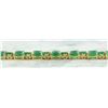 Image 4 : 22.88 CTW Emerald 18K Yellow Gold Diamond Bracelet