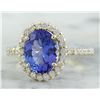 Image 2 : 3.24 CTW Tanzanite 14K Yellow Gold Diamond Ring