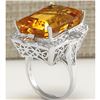 Image 3 : 21.49 CTW Natural Citrine And Diamond Ring 18K Solid White Gold