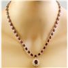 Image 1 : 46.40 CTW Ruby 18K Yellow Gold Diamond Necklace