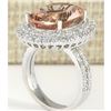 Image 3 : 11.53 CTW Natural Morganite And Diamond Ring In 18K White Gold