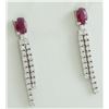 Image 2 : 2.55 CTW Ruby 18K White Gold Diamond Earrings