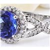 Image 2 : 3.80 CTW Natural Tanzanite 14K Solid White Gold Diamond Ring