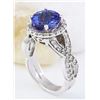Image 4 : 3.80 CTW Natural Tanzanite 14K Solid White Gold Diamond Ring