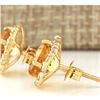 Image 2 : 3.65 CTW Natural Citrine And Diamond Earrings 18K Solid Yellow Gold