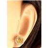 Image 3 : 3.65 CTW Natural Citrine And Diamond Earrings 18K Solid Yellow Gold