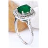 Image 4 : 2.99 CTW Natural Emerald 14K Solid White Gold Diamond Ring