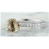 Image 2 : 1.30 CTW Morganite 14K White Gold Diamond Ring