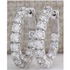Image 1 : 3.48CTW Natural Diamond Hoop Earrings 14K Solid White Gold