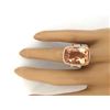 Image 5 : 14.64 CTW Natural Morganite 18K Solid Rose Gold Diamond Ring