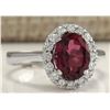 Image 2 : 2.35 CTW Natural Pink Tourmaline And Diamond Ring 14K Solid White Gold