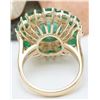 Image 3 : 6.97 CTW Natural Emerald 14K Solid Yellow Gold Diamond Ring