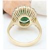 Image 3 : 5.30 CTW Natural Emerald 14K Solid Yellow Gold Diamond Ring