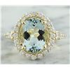 Image 1 : 3.81 CTW Aquamarine 14K Yellow Gold Diamond Ring