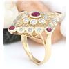Image 5 : 1.90 CTW Natural Ruby 14K Solid Yellow Gold Diamond Ring