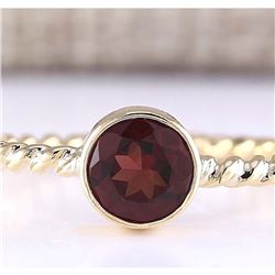 1.00 CTW Natural Garnet Ring In 14k Yellow Gold
