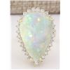 Image 1 : 14.02 CTW Natural Opal And Diamond Ring In 14K Yellow Gold