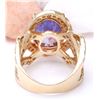 Image 3 : 10.62 CTW Natural Tanzanite 18K Solid Yellow Gold Diamond Ring