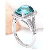 Image 4 : 7.34 CTW Natural Zircon 18K Solid White Gold Diamond Ring
