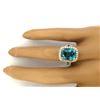 Image 5 : 7.34 CTW Natural Zircon 18K Solid White Gold Diamond Ring