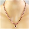 Image 2 : 44.60 CTW Ruby 18K Yellow Gold Diamond necklace