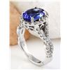 Image 4 : 4.00 CTW Natural Tanzanite 18K Solid White Gold Diamond Ring