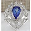 Image 1 : 2.74 CTW Natural Blue Tanzanite And Diamond Ring 14K Solid White Gold