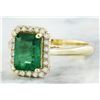 Image 2 : 2.30 CTW Emerald 14K Yellow Gold Diamond Ring