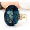 Image 2 : 12.25 CTW Natural Topaz 18K Solid Yellow Gold Diamond Ring