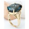 Image 4 : 12.25 CTW Natural Topaz 18K Solid Yellow Gold Diamond Ring