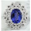 Image 1 : 7.00 CTW Tanzanite 14K White Gold Diamond Ring
