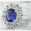Image 2 : 7.00 CTW Tanzanite 14K White Gold Diamond Ring