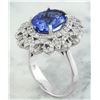 Image 3 : 7.00 CTW Tanzanite 14K White Gold Diamond Ring