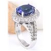 Image 4 : 7.82 CTW Natural Tanzanite 18K Solid White Gold Diamond Ring