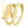 Image 2 : 0.90 CTW Natural Diamond 18K Solid Yellow Gold Earrings