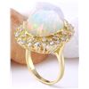 Image 4 : 8.75 CTW Natural Opal 18K Solid Yellow Gold Diamond Ring