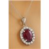Image 2 : 2.00 CTW Ruby 14K White Gold Diamond Necklace