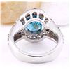 Image 3 : 7.70 CTW Natural Zircon 14K Solid White Gold Diamond Ring