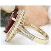 Image 3 : 5.93 CTW Natural Tourmaline 14K Solid Yellow Gold Diamond Ring