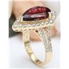 Image 5 : 5.93 CTW Natural Tourmaline 14K Solid Yellow Gold Diamond Ring
