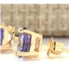 Image 2 : 2.30 CTW Natural Blue Tanzanit Earrings 18K Solid Yellow Gold