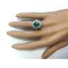 Image 4 : 4.83 CTW Natural Emerald And Diamond Ring In 14k White Gold