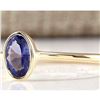Image 2 : 0.60 CTW Natural Tanzanite And Diamond Ring In 18K Yellow Gold