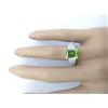 Image 5 : 3.05 CTW Natural Peridot 18K Solid White Gold Diamond Ring